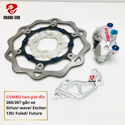 COMBO heo pat đĩa Sirius/ Wave/ Fuled/ Future/ Ex135 gồm heo brembo 2 pis-đĩa 260/267 4 lỗ-pat heo brembo gắn đĩa 260-267-bạn có thể chọn mua lẻ từng món như heo brembo 2pis-đĩa 267 4 lỗ-pat heo brembo-combo-heo-pat-dia sirius
