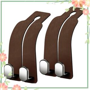 Green sea Quality Car Headrest Hook Premium Suede Rear Seat Hanging Dual Hook Large Load-Bearing Alloy Hook Hanger Universal