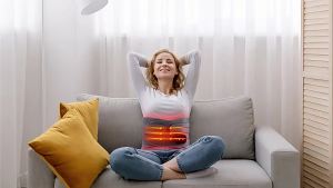 AE Best-selling electric heating massage waist belt  5000 Milliampere rechargeable smart temperature-controlled hot compress massage body-warming belt