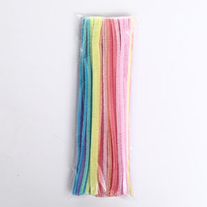100Pcs/Pack Twist Bar Chromatic Fuzzy Wire 30cm  Macaron Colors Chenille Stems Bar DIY Accessories