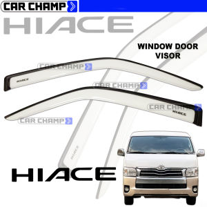 Toyota Hiace GL & SUPER GRANDIA/COMMUTER 2006 to 2025 (OLD FACE) INJECTION TYPER Window Door Rain Visor BLACK WHITE 2007 2008 2009 2010 2011 2012 2013 2014 2015 2016 2017 2018 2019 2020 2021 2022 2023 2024 Thailand Quality  ( Car accessories )