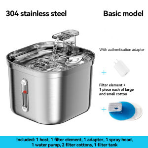 Pet Water Dispenser 2.2L Cat Drinking Automatic 304 Stainless Steel Pet Fountains Dog Water Feeder