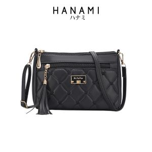 HANAMI Tas Selempang Chiyori Kulit Cantik Hitam TA1163B5 Terbaru Premium Branded Wanita