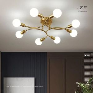 【YHLAMP】E27 Nordic Ceiling Lamp Led Light Luxury Chandelier Light Magic Bean Lamp For Living Room Bedroom