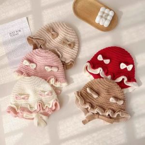 【Leaf-Hu】COD หมวกเด็ก หมวกไหมพรมเด็ก สําหรับเด็กวัยหัดเดิน การออกแบบลูกไม้ที่น่ารัก เด็กผู้ชาย และเด็กผู้หญิง