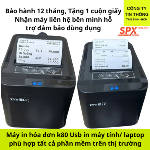 Máy In Bill K80 Cắt Giấy Tự Động cổng usb in máy tính laptop máy pos
