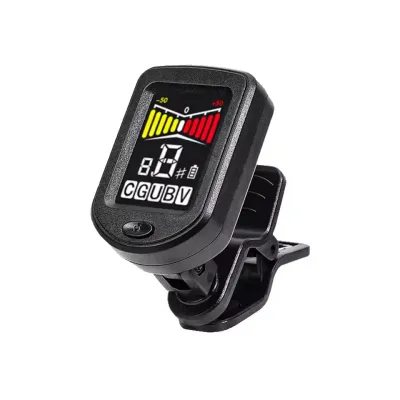 กีตาร์จูนเนอร์แบบชาร์จไฟได้ หน้าจอ LCD การปรับแต่งที่แม่นยำอย่างรวดเร็ว ​ Clip-on Tuner Chromatic จูนเนอร์กีตาร์-เบส