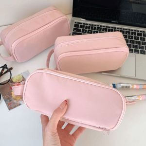 FLYING Partitioned Pencil Case Handheld Multi Functional Stationery Pouch High Quality Portable Makeup Bag Students
