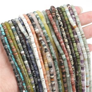 4X2Mm Ngọc Lam Thạch Anh Ngọc Thạch Anh Tím Amazonite Hạt Tròn Phẳng Đá Tự Nhiên Rời Để Làm Trang Sức Tự Làm Vòng Tay Bông Tai Vòng Cổ 15"