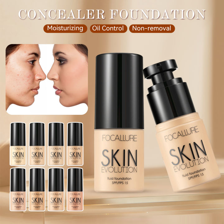 FOCALLURE 2-in-1 Foundation + Concealer – Volle Deckkraft, Langanhaltend, Mit LSF 15, Für Makellosen Teint
