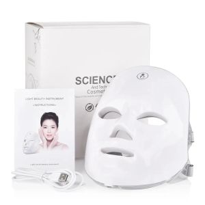 7 Colors LED Facial Mask with Neck LED Light Photon Mask Skin Rejuvenation Anti Acne Beauty Device Face Lifting Firm Massager