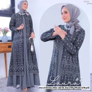Gamis dress Sava Laura Brukat terbaru Busui prendly / Fashion muslim /  dress kondangan