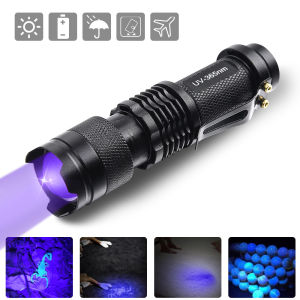 UV Ultra Violet LED Flashlight Blacklight Light 395/365nm Fluorescence detection Lamp Torch Black Light Black Flashing - Lazada