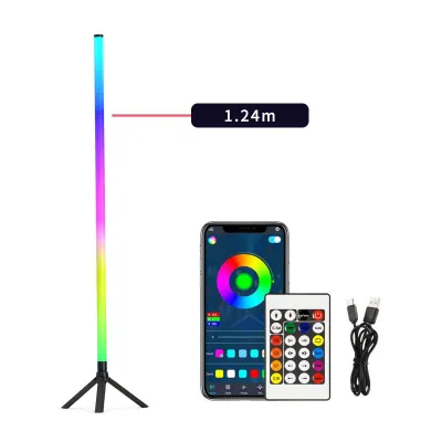 Đèn sàn LED RGB đổi màu đồng bộ nhạc điều khiển từ xa hẹn giờ bluetooth app trang trí phòng khách setup gaming pc tivi