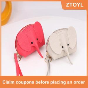 【ZTOYL】 1 chiếc Ví đựng thẻ khóa kéo hình son môi sáng tạo ví nhỏ hình voi dễ thương ví phong cách cosplay anime túi Nhật Bản hình voi móc treo balo