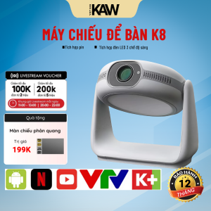 Máy Chiếu KAW-K1 Tích Hợp Pin & Đèn Ngủ Độ Sáng 460 ANSI Hỗ Trợ 4K Android 11.0 BH Lỗi 1 Đổi 1