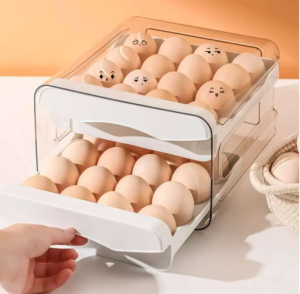COD SHENAR Tempat Telur 2 Tingkat Egg Storage Box Organizer / Rak Telur 2 Susun Kotak Telur / Box Penyimpanan Telor Rak Serbaguna