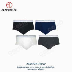 Alain Delon (2 Pcs) Mens Soft Breathable Cotton Rib Full Brief Underwear for Classic Everyday Support – AD9206