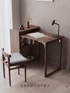 Desk Cabinet Combination Foldable Multifunctional Solid Wood Home Bookcase