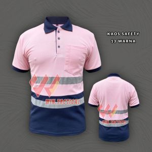 COD Kaos POLO kerah pendek safety baju bengkel kaos perusahaan / pabrik Kaos Safety Model Kombinasi