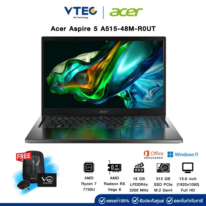 Acer Aspire 5 A515-48M-R0UT | AMD Ryzen7 7730U | 16GB LPDDR4X | 512GB M ...