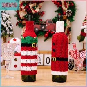 【SHGMYD】 ขวดไวน์ซานตาคลอสขวดไวน์สำหรับครอบครัวโต๊ะรับประทานอาหารกระเป๋าใส่ไวน์ของตกแต่งบ้านสำหรับเทศกาลคริสต์มาส