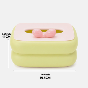 Desktop Tissue Dispenser with Protective Lid / Vibrant Candy Tone Tissue Holder / Decorative Tissue Box Container / Multipurpose Home Table Storage Organizer