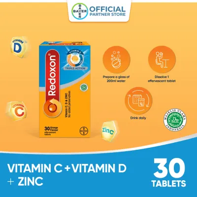 Redoxon Triple Action Effervescent Orange Tablets (30`s)