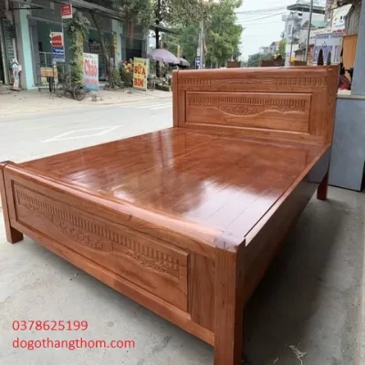 giường ngủ gỗ xoan đào 1m61m8x2m rác phản ảnh thực tế 100%
