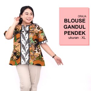 Blouse Big Size Wanita Atasan Batik Jumbo Wanita LD 140 Pakaian Atasan Model Blus Seragam Jumbo Kerja Batik / Atasan Batik Bigsize Wanita Kerja Formal Size S-M-L-XL-2L-3L-4L-5L-6L-7L
