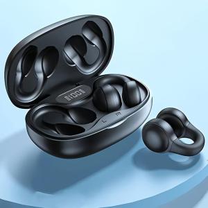 2025 New Wireless Earphones Non In Ear Clip Sports Earphones Anti Detachment Design Battery Digital Display Long Endurance Charging Cabin Sports Music Earphones Zweicx