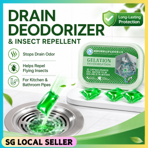 SG READY STOCK Toilet Odor Drain Deodorizer Sink & Toilet Drain Cleaner 30Capsules Powerful Odor Eliminator for Kitch