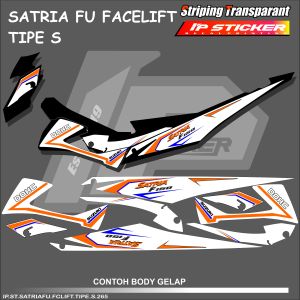 SATRIA FU FACELIFT TIPE S (COD) STIKER STRIPING MOTOR SUZUKI SATRIA FU FACELIFT TIPE S - STIKER LIST GRAFIK SIMPLE WARNA VARIASI DESAIN RACING HOLOGRAM DAN TRANSPARAN BISA COD IP. PROJECT.KODE-265
