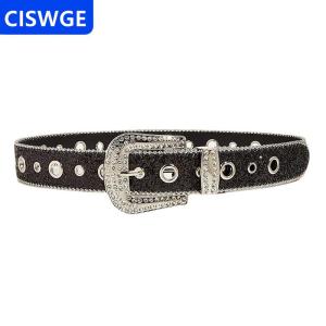 [COD] CISWGE AUTOPARTS Sáng bóng Rhinestone rộng vành đai phụ nữ ăn mặc vành đai dành cho người lớn Rhinestone vành đai ăn mặc tinh thể kim cương vành đai