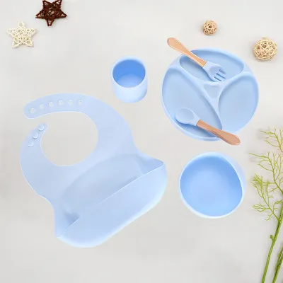 Lucky Baby Silicone Suction Plates Bowl & Fork/Spoon Cutlery Set (14 Design/Colour Option)