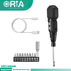 ORIA Electric Screwdriver Set 12 in 1 Rechargeable Tools Set Auto-Lock Screwdriver Kit With Phillips Flathead Torx Hexagon LED Flash Light