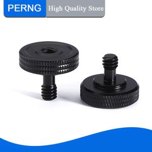 [PERNG] Tehe 1 4 Dual Nuts Tripod Mount Screw Double Layer Thread Screw Mount Adapter Black Camera Screw Mount For Camera Flash