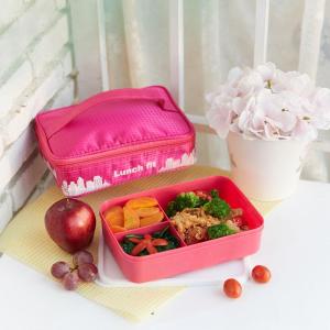 CPM Tas Lunch Fit satu set dengan kotak makan sekat Pink Kotak bekal makan