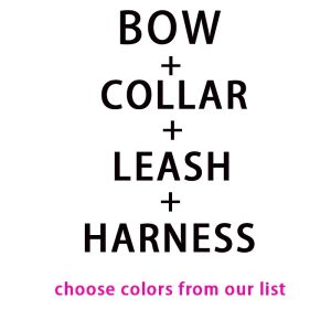 Multi ColorsHarness And Leash Set XS-XL Free Logo Dog Collar Bowtie Leads Accessory VelvetPoop Bag Holder2026