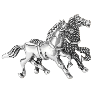 Elegant Two Horse Design Brooch Gold/Silver Metal For Equestrian Lapel Pin Versatile Occasions Accessory