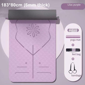Fashion TPE Yoga Mat Shock Absorbing Soundproof Non-Slip Thickened Exercise Mat for Home Gym
