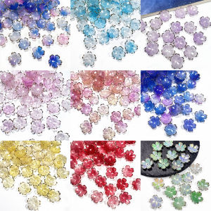 Minwen 50Pcs New 19MM Acrylic Cherry Blossoms Flower Beads Petals Charm Connectors Diy Earrings Hair Jewelry Making Resin Acessories