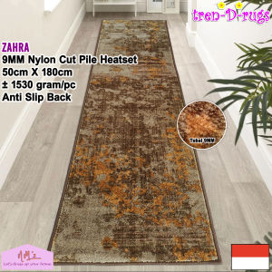 Tren-D-rugs keset kaki eropa aesthetic 50 cm x 180 cm tebal 9mm anti slip motif abstrak modern bulu cut pile alas lantai karpet dapur lorong koridor runner panjang kitchen mat - NMs