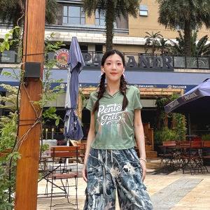 HBHR Womens Polo Collar T-shirt Korean Style Short Sleeve V-neck T-shirt Womens 2025 New Summer Womens Clothing