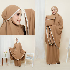 NELAFA Bahira Mukena Set Tas / mukena crinkle 3 in 1 /mukena traveling