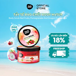 Tẩy tế bào chết Body Natur Body Scrub Red Fruits Pomegranate And Dragon Fruit 200ml