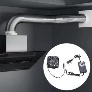 Adjustable Speed Inline Duct Fan 80mm Ventilation Exhaust Boosters Quiet Fan Kit for Kitchen Grow Tent Basement