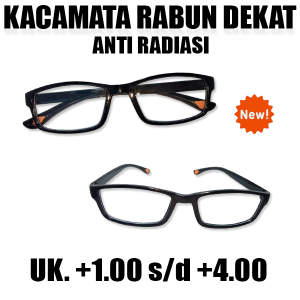 Kacamata Baca Lensa Plus Pria dan Wanita Ukuran Lensa +1.00 sampai +4.00
