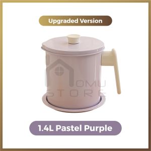 (Homu.Store) Stainless Steel SUS304 Oil Filter Pot Oil Storage Oil Strainer Oil Tank Oil Can Penapis Minyak Masak