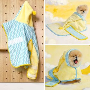 FWFHTP Soft Dog Bathrobe Absorbent Quick-drying Puppy Robe Cute Pet Bathing Supplies Pet Bath Towels for Small Large Dog